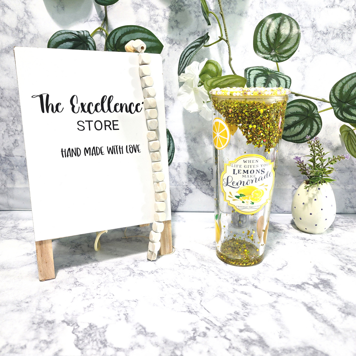 When Life Gives You Lemonade 24 Oz Snow Globe Tumbler