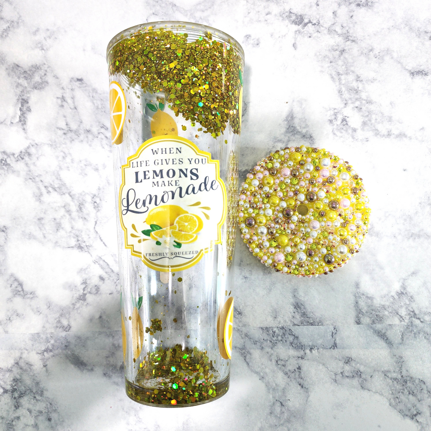 When Life Gives You Lemonade 24 Oz Snow Globe Tumbler