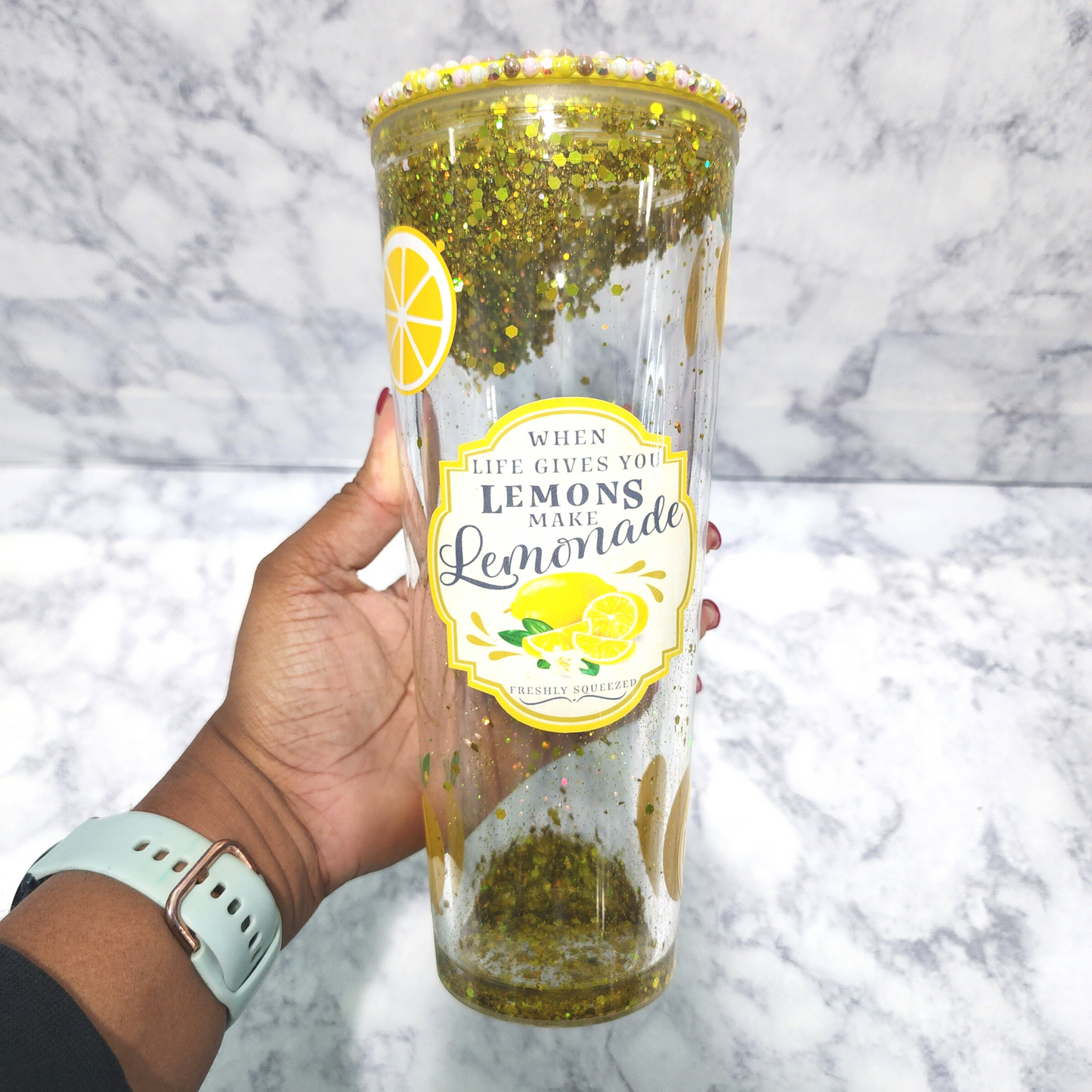 When Life Gives You Lemonade 24 Oz Snow Globe Tumbler