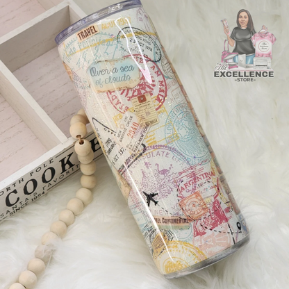 Passport Stamps Tumbler The Excellence's Store