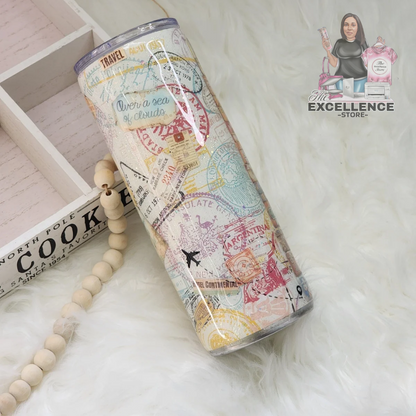 Passport Stamps Tumbler The Excellence's Store