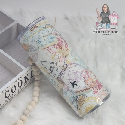 Passport Stamps Tumbler The Excellence's Store