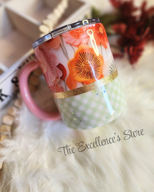 Cozy Cottage Core Floral Glitter 10oz Mug