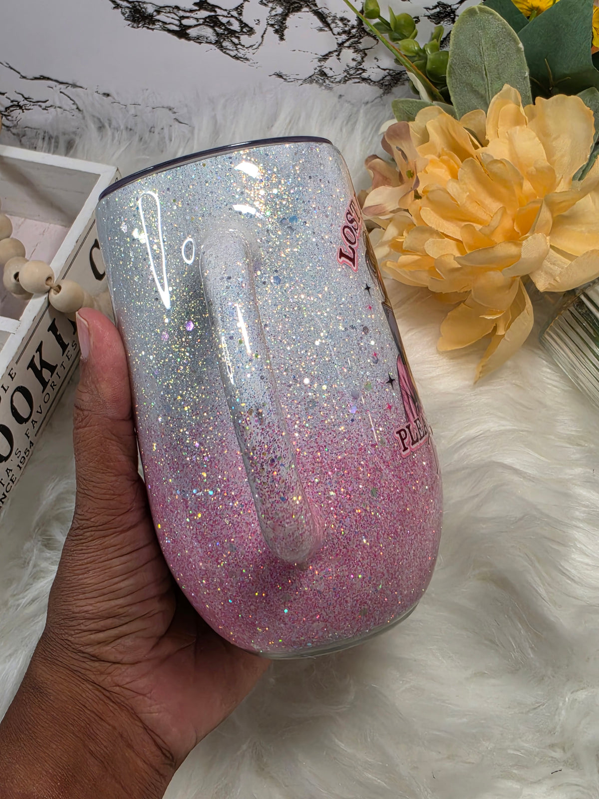 16oz Custom Pink & White Book Lover Stemmy Tumbler | Lost in a book please do not disturb The Excellence's Store