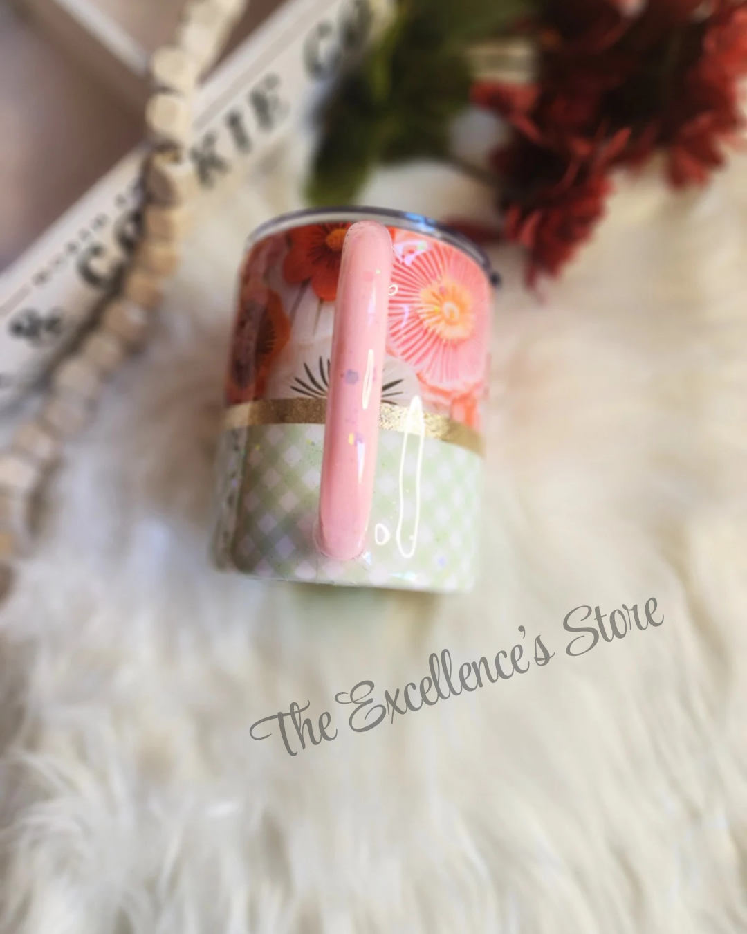 Cozy Cottage Core Floral Glitter 10oz Mug