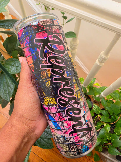 20oz Graffiti Tumbler "REPRESENT" The Excellence's Store