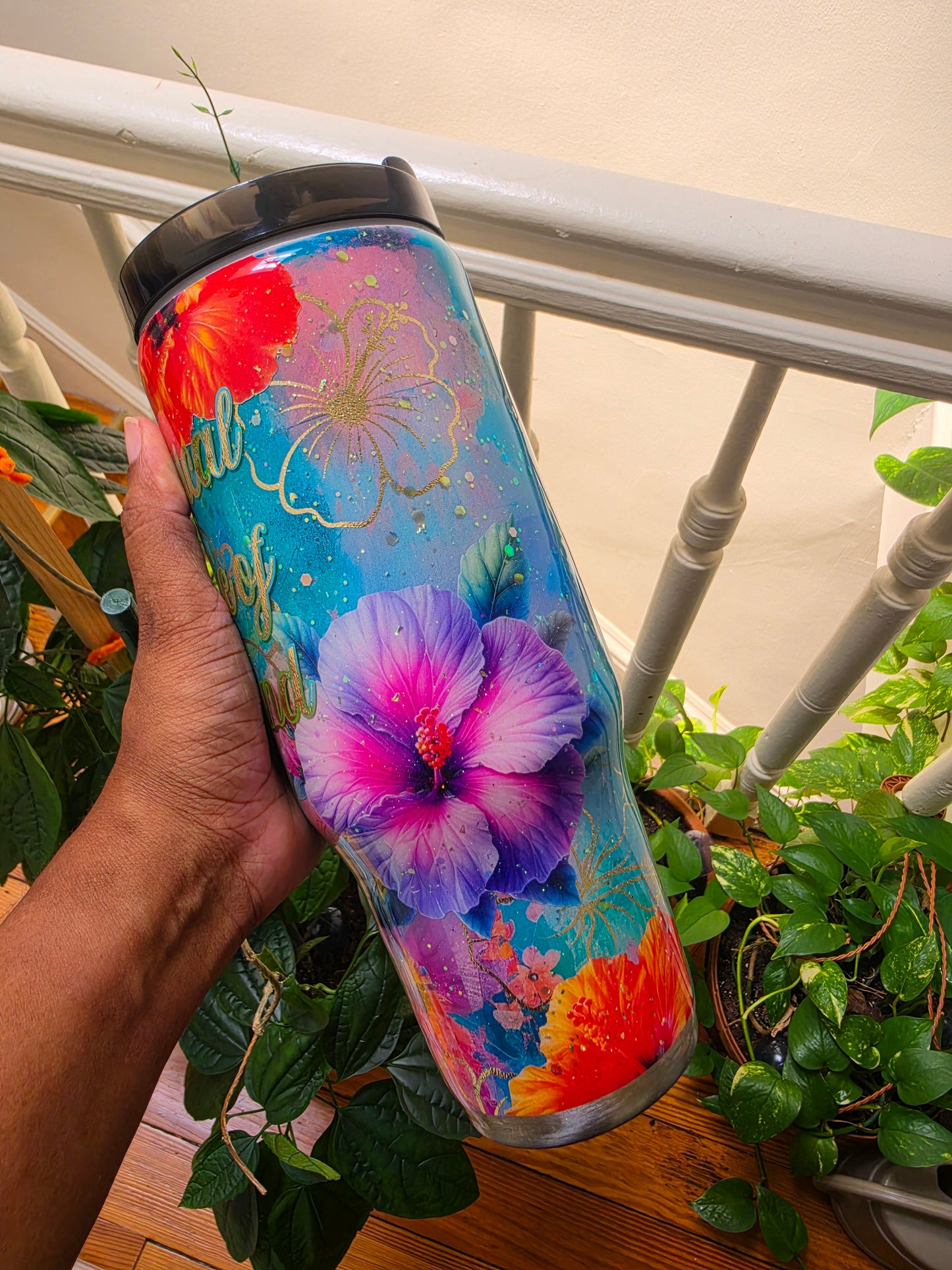 Tropical State of Mind Tumbler with Palm tree handle - 40oz Stanley Dup