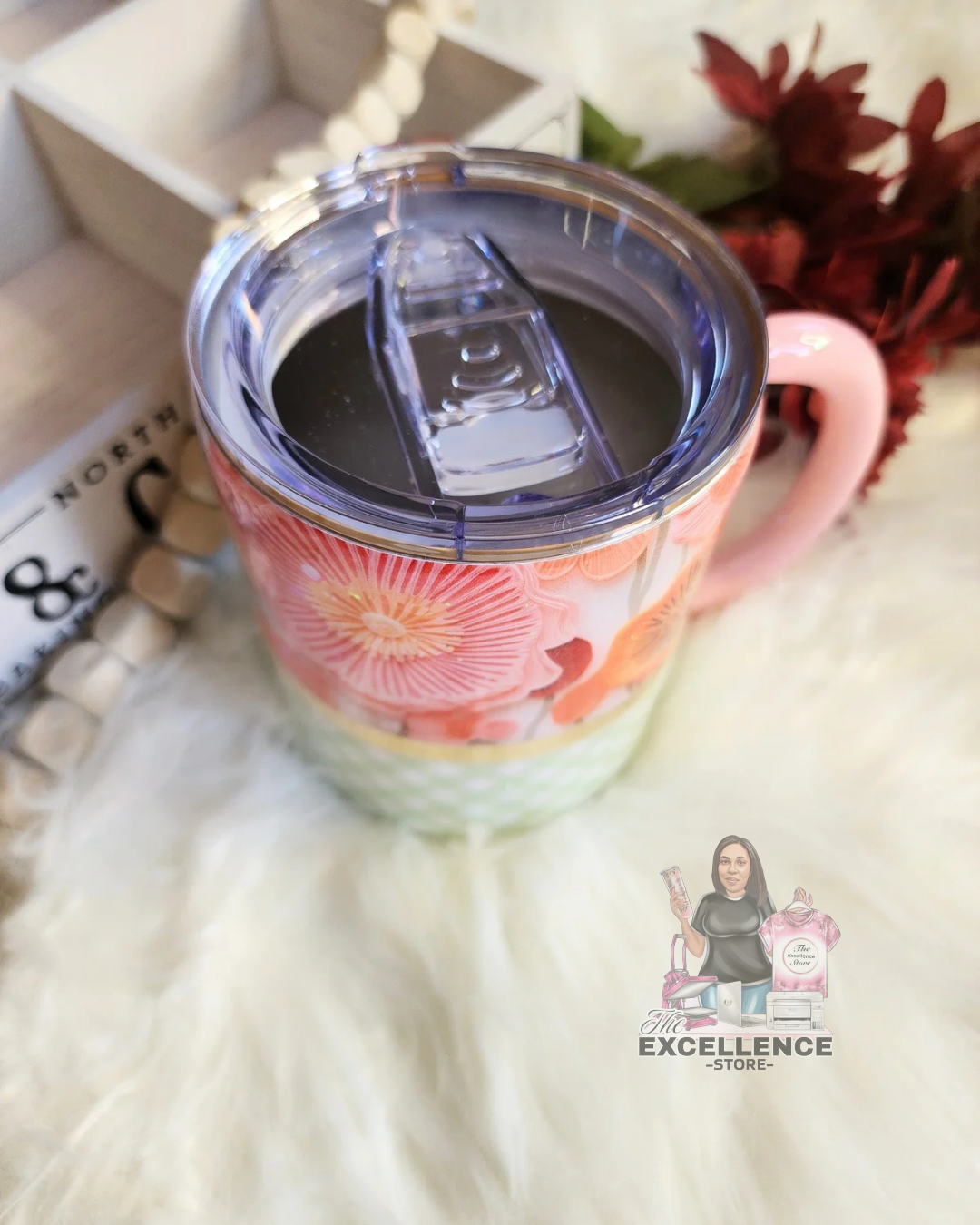 Cozy Cottage Core Floral Glitter 10oz Mug