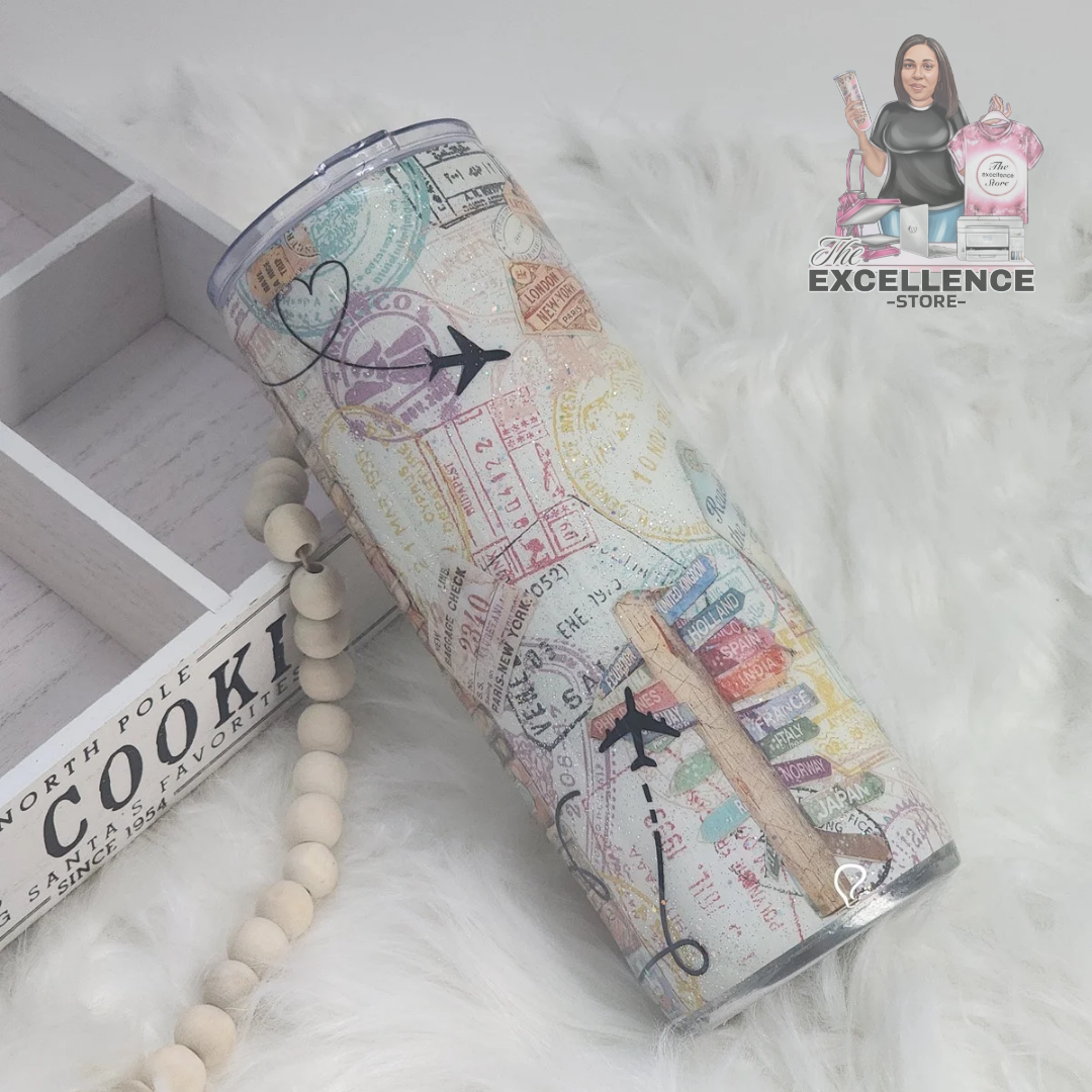 Passport Stamps Tumbler