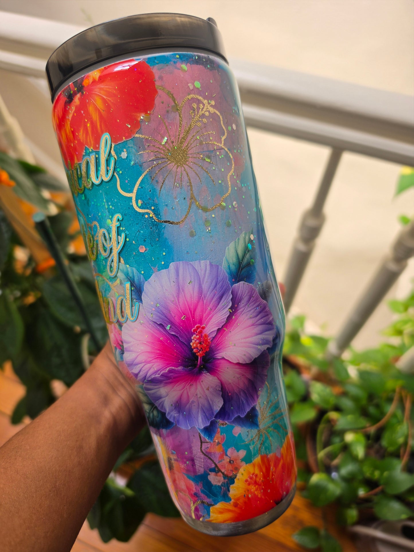 Tropical State of Mind Tumbler with Palm tree handle - 40oz Stanley Dup